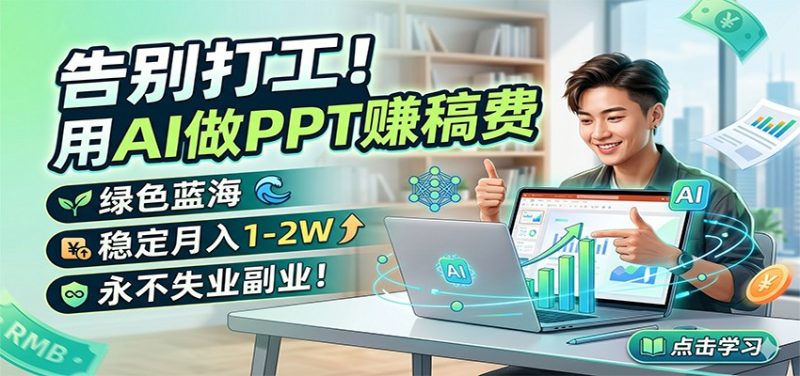 告别打工！用AI做PPT赚稿费，绿色蓝海，稳定月入1-2W，永不失业副业！ - 严选资源大全 - 严选资源大全