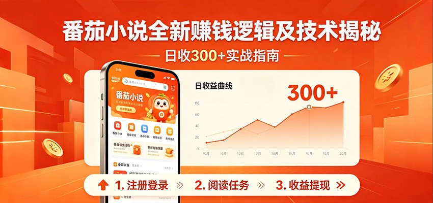 番茄小说全新赚钱逻辑及技术日收300+，小白新书皆可做！无脑赚就行了！ - 严选资源大全