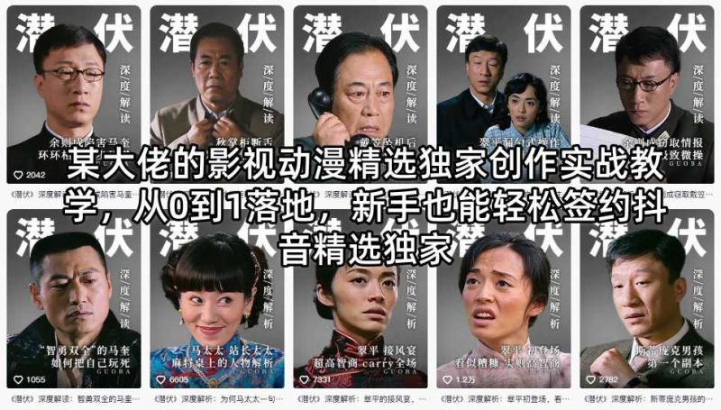 某大佬的影视动漫精选独家创作实战教学，从0到1落地，新手也能轻松签约抖音精选独家 - 严选资源大全 - 严选资源大全