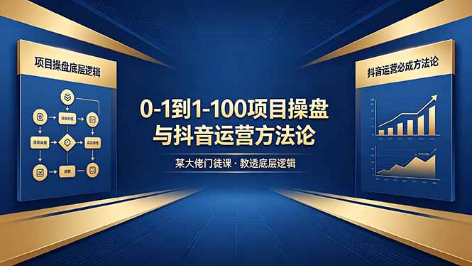 0-1到1-100怎么建？某大佬门徒课教透项目操盘底层逻辑+抖音运营必成方法论 - 严选资源大全