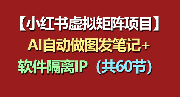 小红书虚拟矩阵项目：软件隔离IP+AI自动做图发笔记(共60节) - 严选资源大全