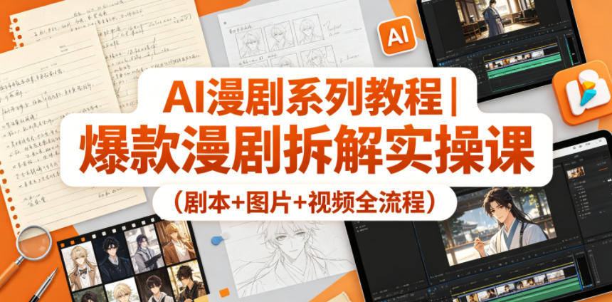 AI漫剧系列教程｜爆款漫剧拆解实操课(剧本+图片+视频全流程) - 严选资源大全
