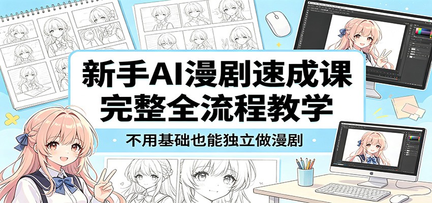 新手AI漫剧速成课：完整全流程教学，不用基础也能独立做漫剧 - 严选资源大全