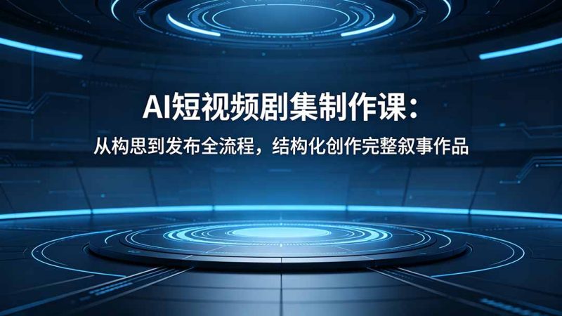 AI短视频剧集制作课：从构思到发布全流程，结构化创作完整叙事作品 - 严选资源大全 - 严选资源大全