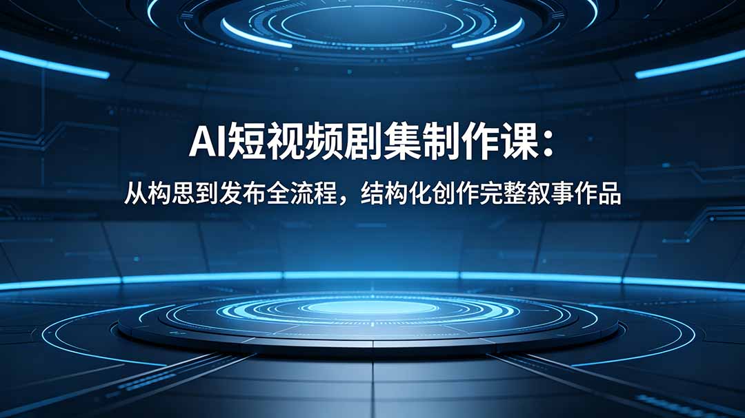 AI短视频剧集制作课：从构思到发布全流程，结构化创作完整叙事作品 - 严选资源大全