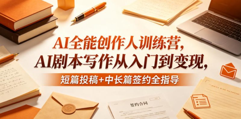 AI全能创作人训练营，AI剧本写作从入门到变现，短篇投稿+中长篇签约全指导 - 严选资源大全 - 严选资源大全