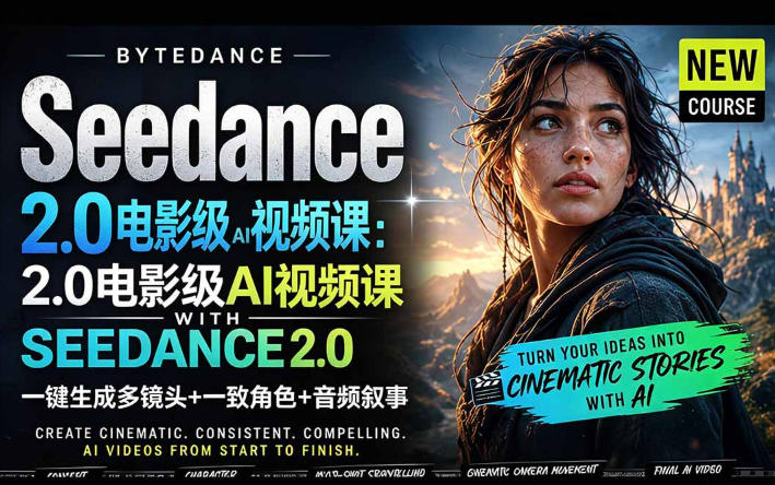 字节跳动的Seedance 2.0 AI电影视频生成制作教程，一键生成多镜头+一致角色+音频叙事-中英字幕 - 严选资源大全