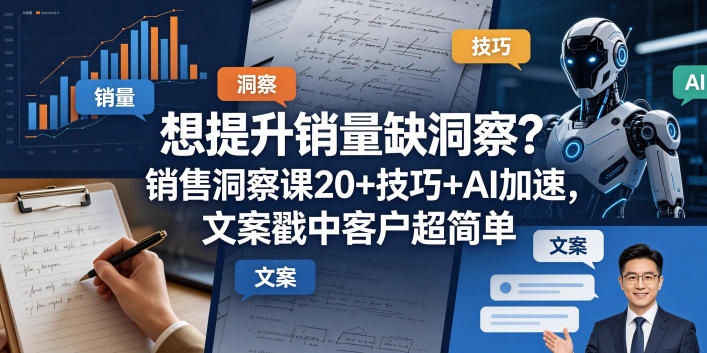 想提升销量缺洞察？销售洞察课20+技巧+AI加速，文案戳中客户超简单【原创双语字幕】 - 严选资源大全