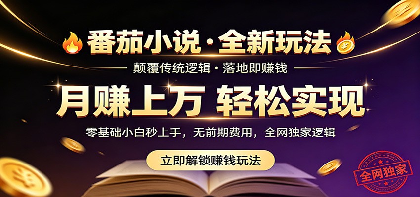 番茄小说5月最新独家玩法,稳定落地实测月入过万! - 严选资源大全