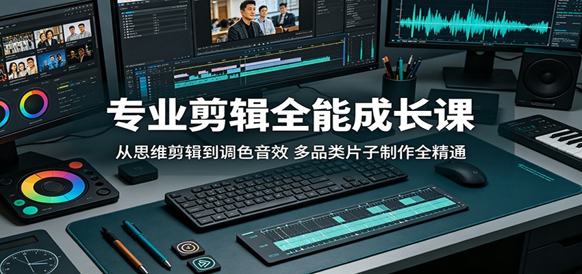 专业剪辑全能成长课：从思维剪辑到调色音效，多品类片子制作全精通 - 严选资源大全