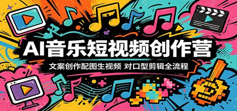 AI音乐短视频创作营：文案创作配图生视频，对口型剪辑全流程 - 严选资源大全 - 严选资源大全
