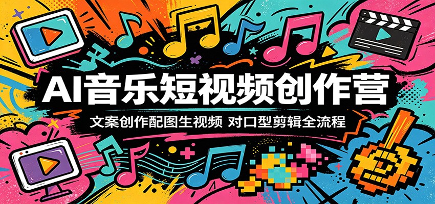 AI音乐短视频创作营：文案创作配图生视频，对口型剪辑全流程 - 严选资源大全