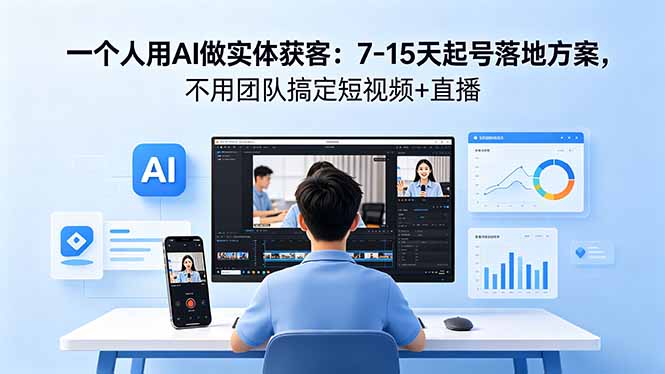 一个人用AI做实体获客：7-15天起号落地方案，不用团队搞定短视频+直播 - 严选资源大全