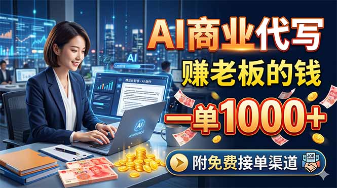 AI商业代写，赚老板的钱，一单1000+，附免费接单渠道 - 严选资源大全