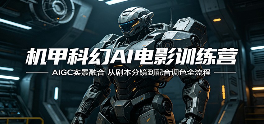 机甲科幻AI电影训练营：AIGC实景融合，从剧本分镜到配音调色全流程 - 严选资源大全