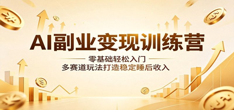 AI副业变现训练营：零基础轻松入门，多赛道玩法打造稳定睡后收入 - 严选资源大全 - 严选资源大全