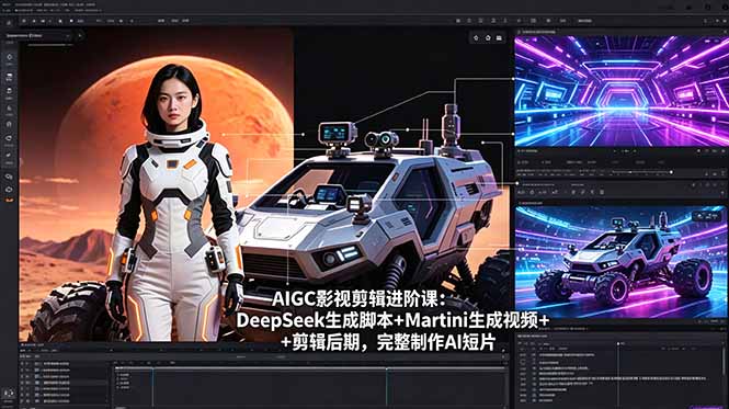 AIGC影视剪辑进阶课：DeepSeek生成脚本+Martini生成视频+剪辑后期，完整制作AI短片 - 严选资源大全