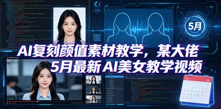 AI复刻颜值素材教学，某大佬5月最新AI美女教学视频，内含4月好物复刻教学 - 严选资源大全