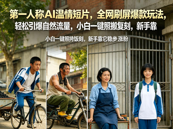 第一人称AI温情短片，全网刷屏爆款玩法，轻松引爆自然流量，小白一键照搬复刻，新手靠它稳步涨粉 - 严选资源大全