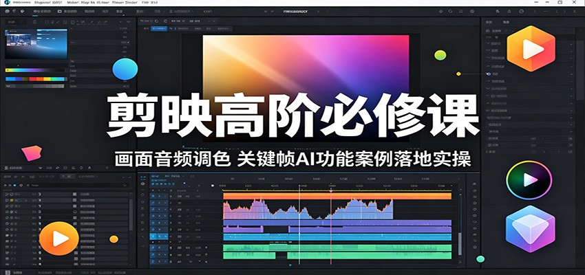 剪映高阶必修课：画面音频调色，关键帧AI功能案例落地实操 - 严选资源大全