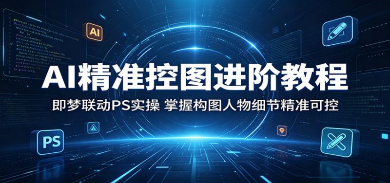AI精准控图进阶教程：即梦联动PS实操，掌握构图人物细节精准可控 - 严选资源大全 - 严选资源大全