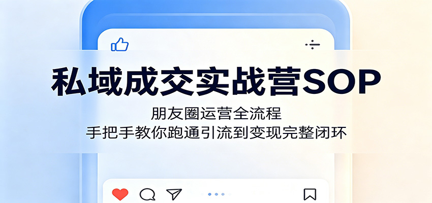 私域成交实战营SOP：朋友圈运营全流程，手把手教你跑通引流到变现完整闭环 - 严选资源大全