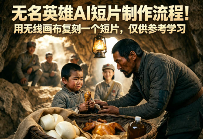 无名英雄AI短片制作流程！用无线画布复刻一个短片，仅供参考学习 - 严选资源大全