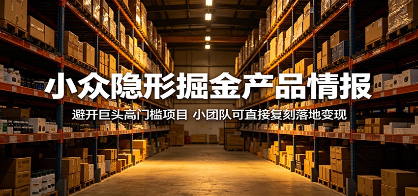 小众隐形掘金产品情报：避开巨头高门槛项目，小团队可直接复刻落地变现 - 严选资源大全