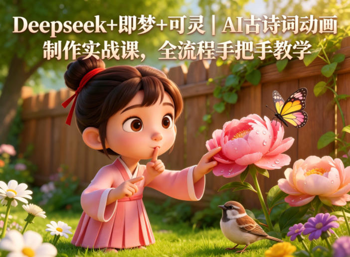 Deepseek+即梦+可灵｜AI古诗词动画制作实战课，全流程手把手教学 - 严选资源大全