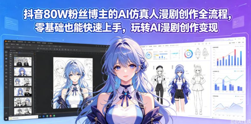 抖音80W粉丝博主的AI仿真人漫剧创作全流程,零基础也能快速上手,玩转AI漫剧创作变现 - 严选资源大全 - 严选资源大全