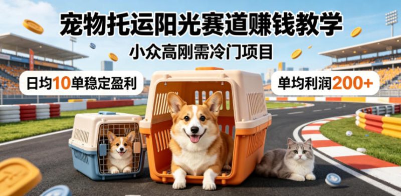 宠物托运阳光赛道賺钱教学,小众高刚需冷门项目,日均10单稳定盈利,单均利润200+ - 严选资源大全 - 严选资源大全