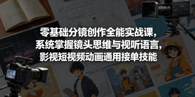 零基础分镜创作全能实战课,系统掌握镜头思维与视听语言,影视短视频动画通用接单技能 - 严选资源大全 - 严选资源大全