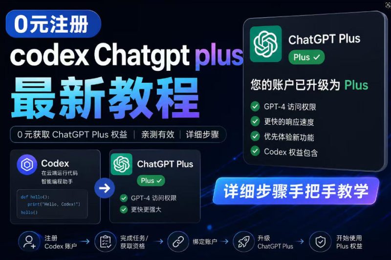 0元全自动注册codex gpt plus最新教程,0元获取GPT Plus权益,手把手详细教学 - 严选资源大全 - 严选资源大全