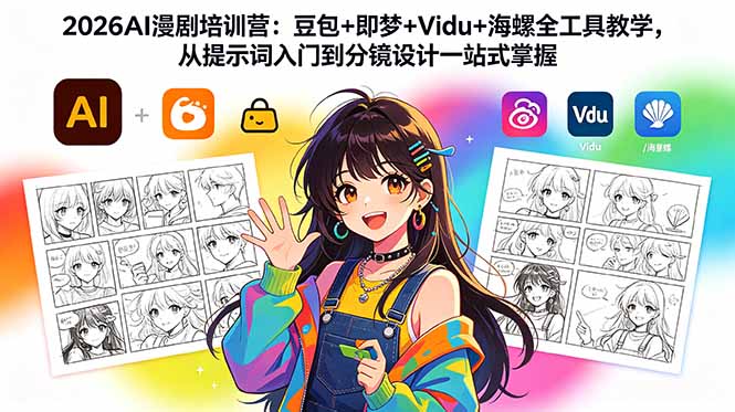 2026AI漫剧培训营：豆包+即梦+Vidu+海螺全工具教学，从提示词入门到分镜设计一站式掌握 - 严选资源大全
