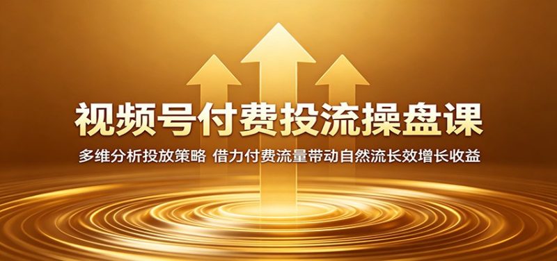 视频号付费投流操盘课：多维分析投放策略，借力付费流量带动自然流长效增长收益 - 严选资源大全 - 严选资源大全