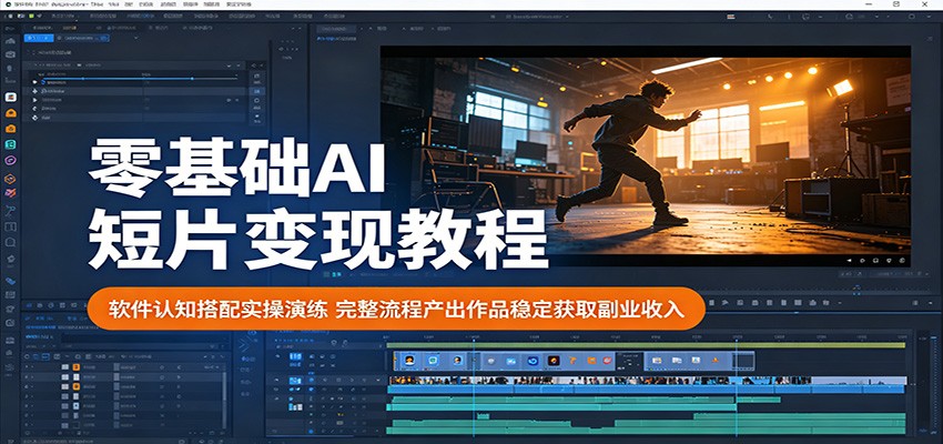 零基础AI短片变现教程：软件认知搭配实操演练，完整流程产出作品稳定获取副业收入 - 严选资源大全