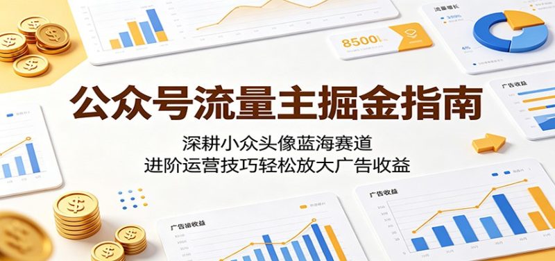 公众号流量主掘金指南：深耕小众头像蓝海赛道，进阶运营技巧轻松放大广告收益 - 严选资源大全 - 严选资源大全