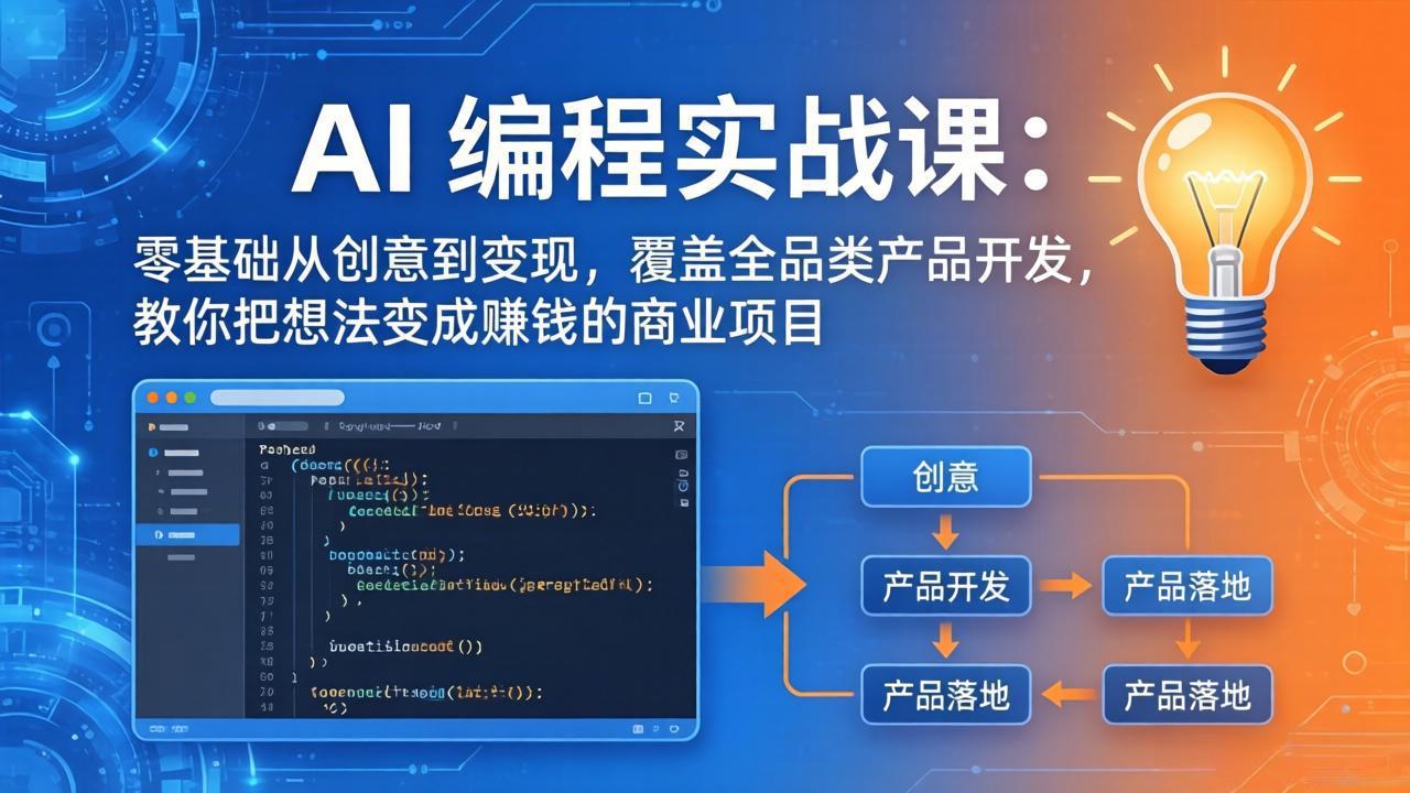 AI编程实战课-第三期-5月更新:零基础从创意到变现,覆盖全品类产品开发,把想法变成赚钱项目 - 严选资源大全