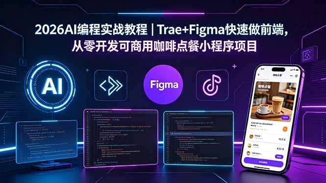 2026AI编程实战教程|Trae+Figma快速做前端,从零开发可商用咖啡点餐小程序项目 - 严选资源大全