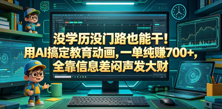 没学历没门路也能干！用AI搞定教育动画，一单纯賺700+，全靠信息差闷声发大财【揭秘】 - 严选资源大全