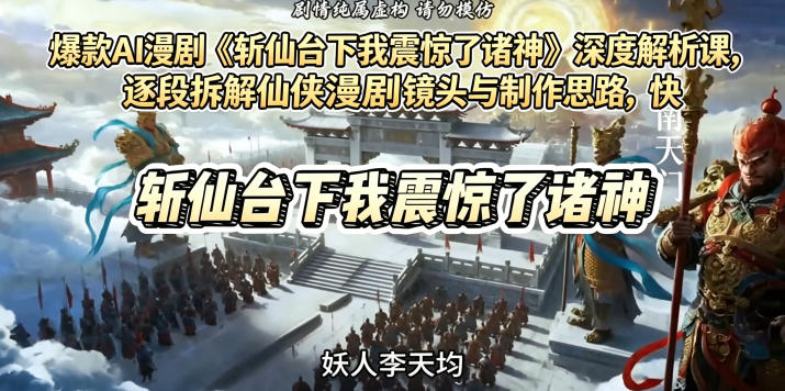爆款AI漫剧《斩仙台下我震惊了诸神》深度解析课，逐段拆解仙侠漫剧镜头与制作思路，快速复刻爆款创作模式 - 严选资源大全