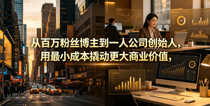 从百万粉丝博主到一人公司创始人，用最小成本撬动更大商业价值 - 严选资源大全
