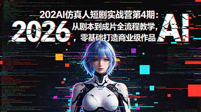 2026AI仿真人短剧实战营第4期：从剧本到成片全流程教学，零基础打造商业级作品 - 严选资源大全