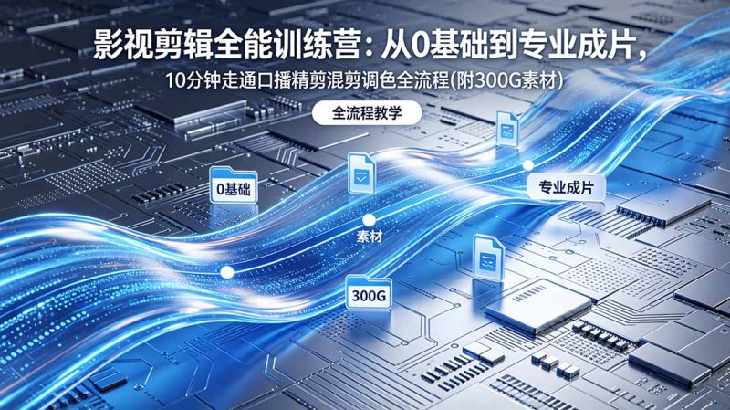 2026影视剪辑全能实战课|0基础到专业成片,全流程教学,高清带300G素材 - 严选资源大全 - 严选资源大全