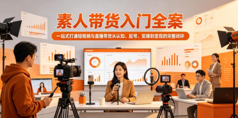 素人带货入门全案,一站式打通短视频与直播带货从认知、起号、实操到变现的完整闭环 - 严选资源大全 - 严选资源大全