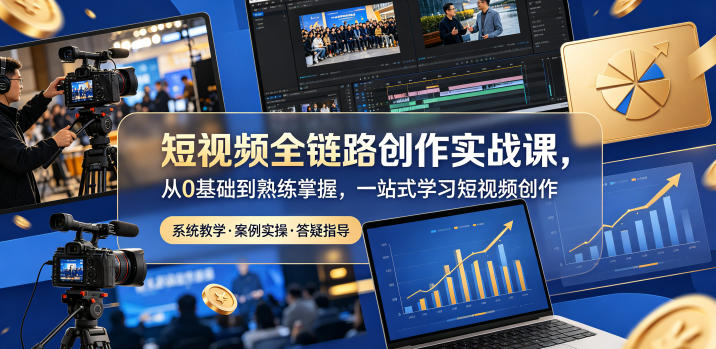 短视频全链路创作实战课，从0基础到熟练掌握，一站式学习短视频创作 - 严选资源大全