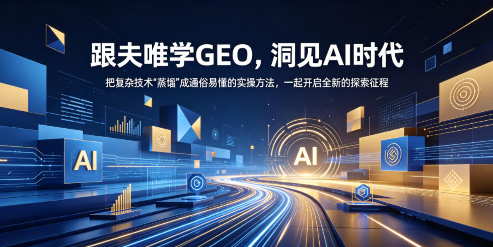 跟夫唯学GEO，洞见AI时代，把复杂技术“蒸馏”成通俗易懂的实操方法，一起开启全新的探索征程 - 严选资源大全