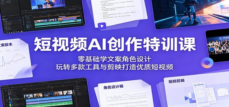 短视频AI创作特训课：零基础学文案角色设计，玩转多款工具与剪映打造优质短视频 - 严选资源大全 - 严选资源大全