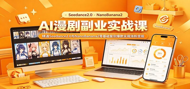 AI漫剧副业实战课:精通Seedance2.0与NanoBanana2零基础复刻爆款实现涨粉变现 - 严选资源大全 - 严选资源大全
