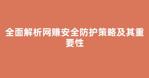 全面解析网赚安全防护策略及其重要性 - 严选资源大全 - 严选资源大全